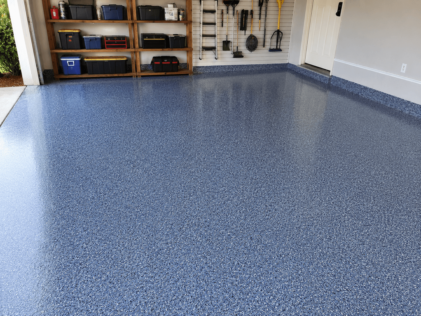 Garage floor after polyaspartic coating install