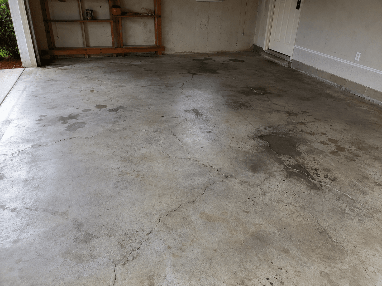 Garage concrete before coating