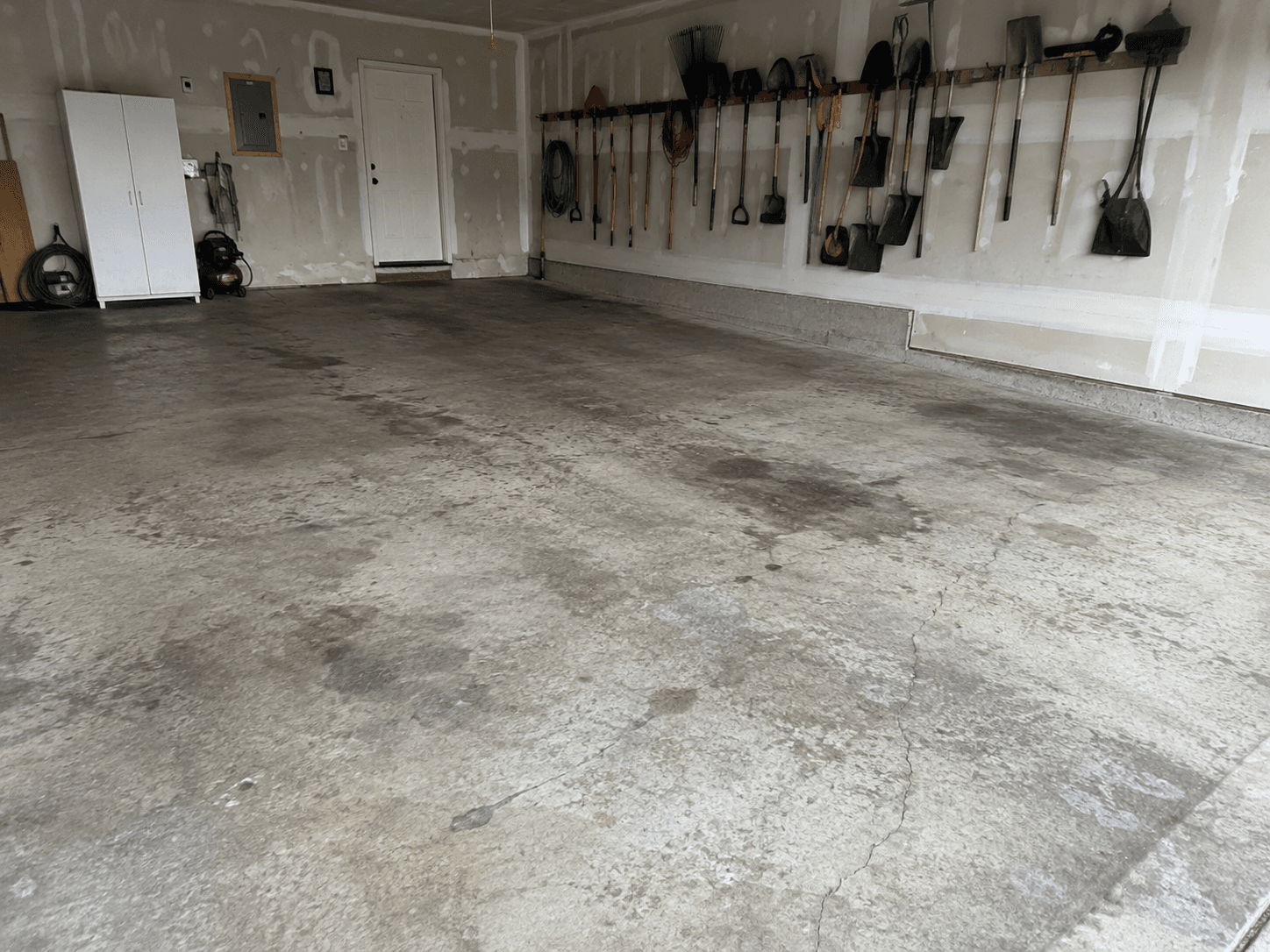 Garage concrete before coating