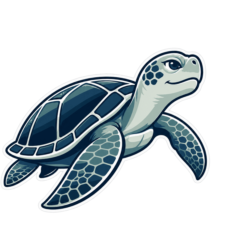 Shelby, the Wilmington Floor Coatings sea turtle mascot